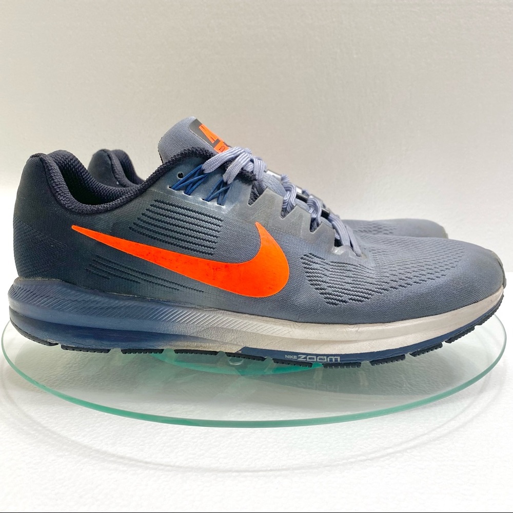 Nike Air Zoom Structure 21 Men Running Shoes Size 11.5 Sneakers Gray Orange Used